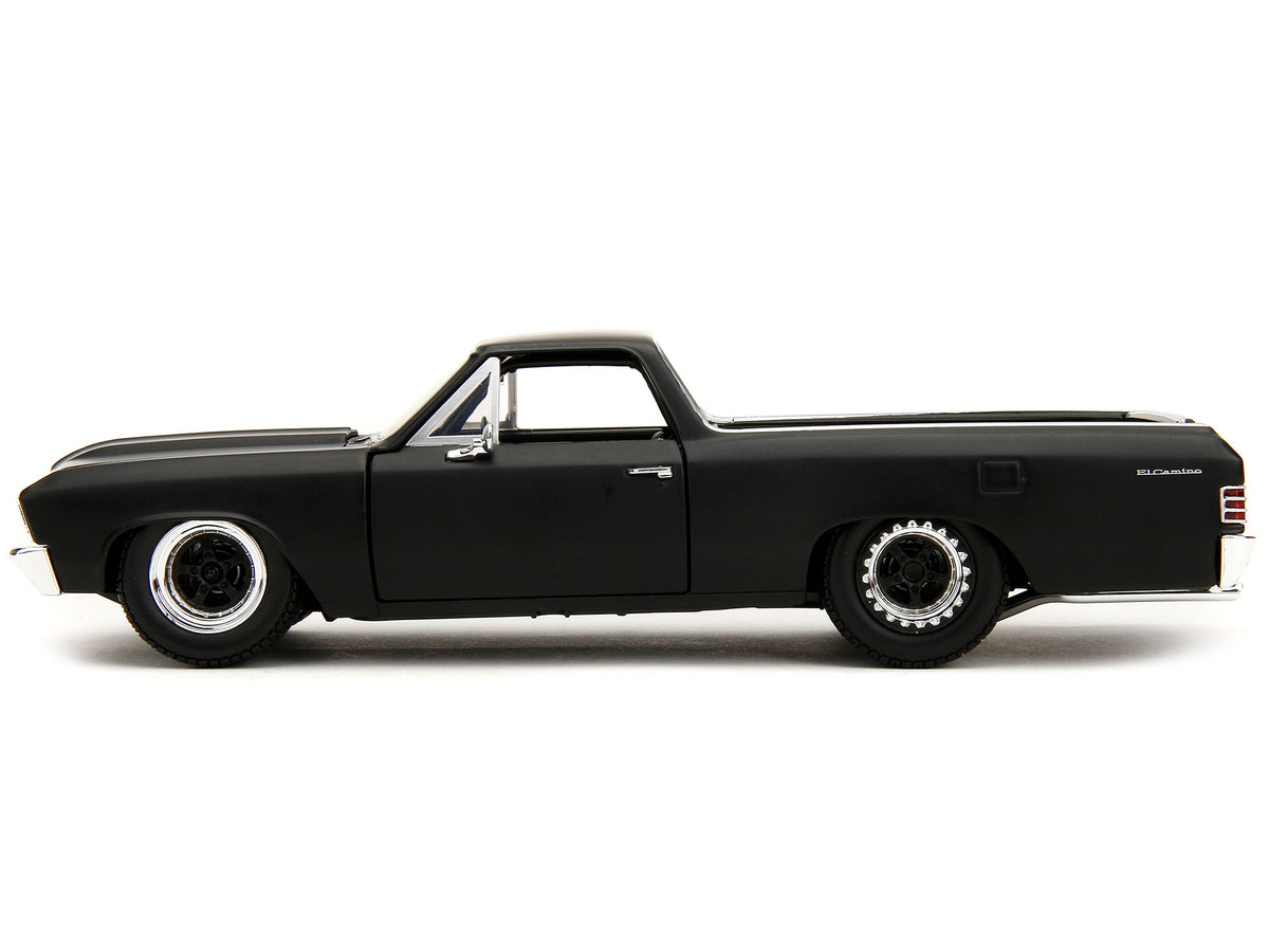 1967 Chevrolet El Camino Matt Black 'Fast & Furious' Series 1/24 Diecast Model Car by Jada