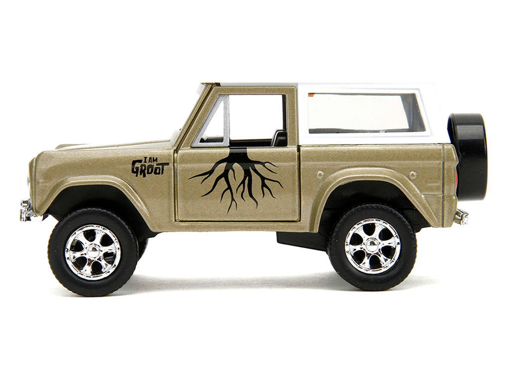 1973 Ford Bronco 'Groot' Gold Metallic with White Top 'Guardians of the Galaxy' 'Hollywood Rides' Series 1/32 Diecast Car Model by Jada