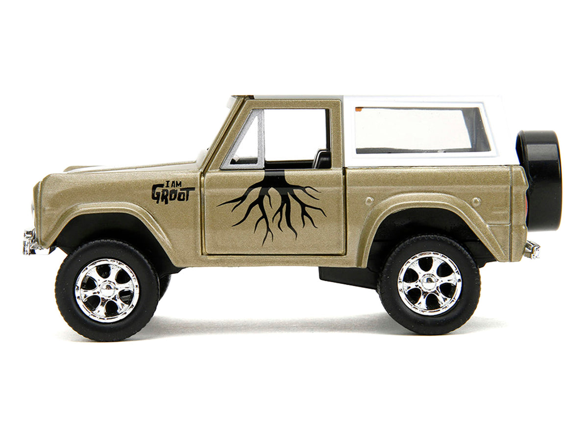 1973 Ford Bronco 'Groot' Gold Metallic with White Top 'Guardians of the Galaxy' 'Hollywood Rides' Series 1/32 Diecast Car Model by Jada