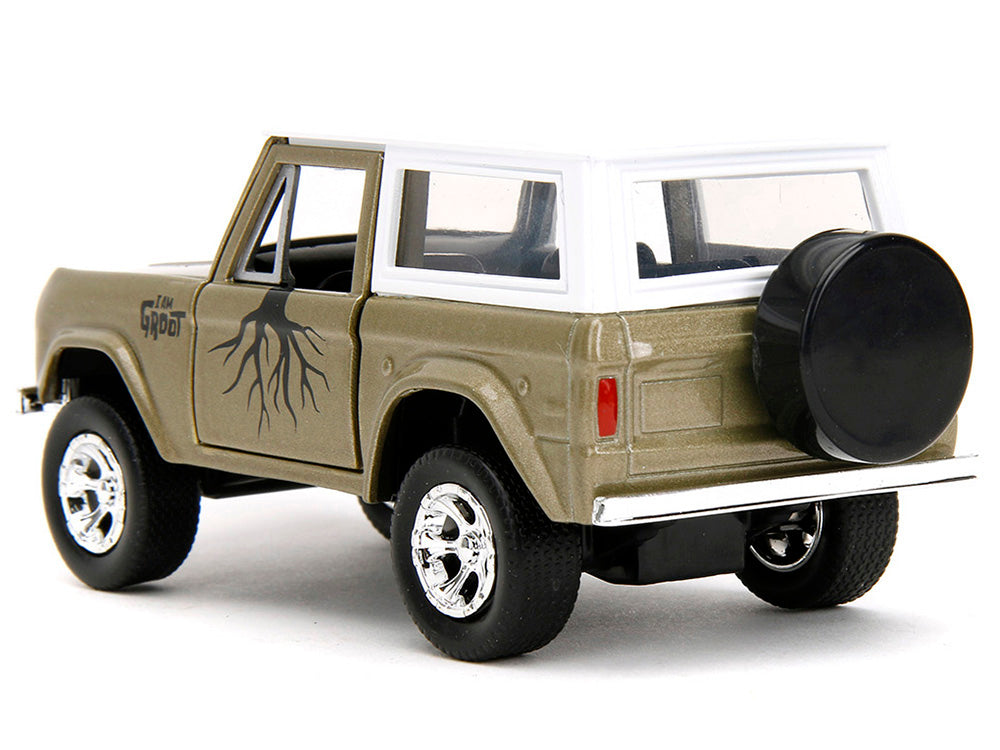 1973 Ford Bronco 'Groot' Gold Metallic with White Top 'Guardians of the Galaxy' 'Hollywood Rides' Series 1/32 Diecast Car Model by Jada