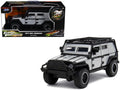 Tej's Jeep Wrangler Custom Silver Metallic with Black Top and Roof Rack 'Furious 7' (2015) Movie '25 Years of Fast & Furious' Series 1/32 Diecast Model Car by Jada