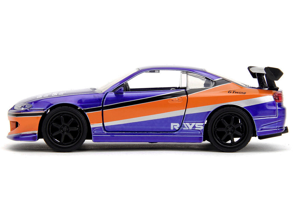 2001 Nissan Silvia S15 RHD (Right Hand Drive) Blue Metallic with Graphics 'The Fast and the Furious: Tokyo Drift' (2006) Movie 'Fast & Furious' Series 1/32 Diecast Car Model by Jada