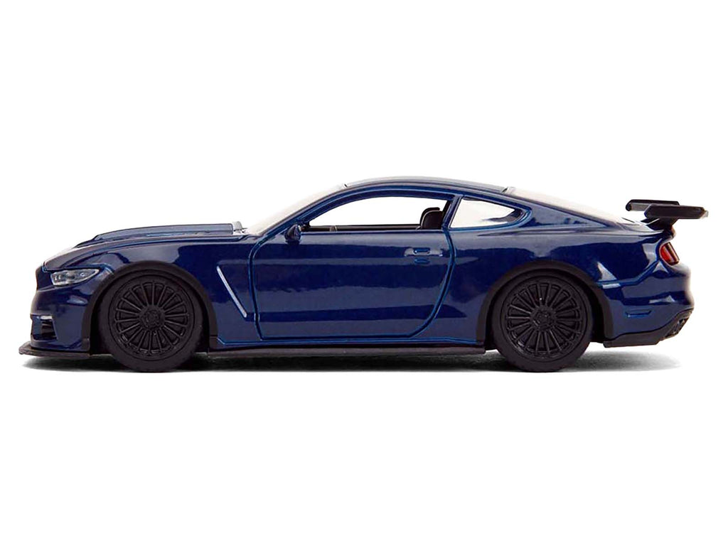 2016 Ford Mustang GT Dark Blue Metallic with White Stripe 'F9' (2021) Movie 'Fast & Furious' Series 1/32 Diecast Model Car by Jada