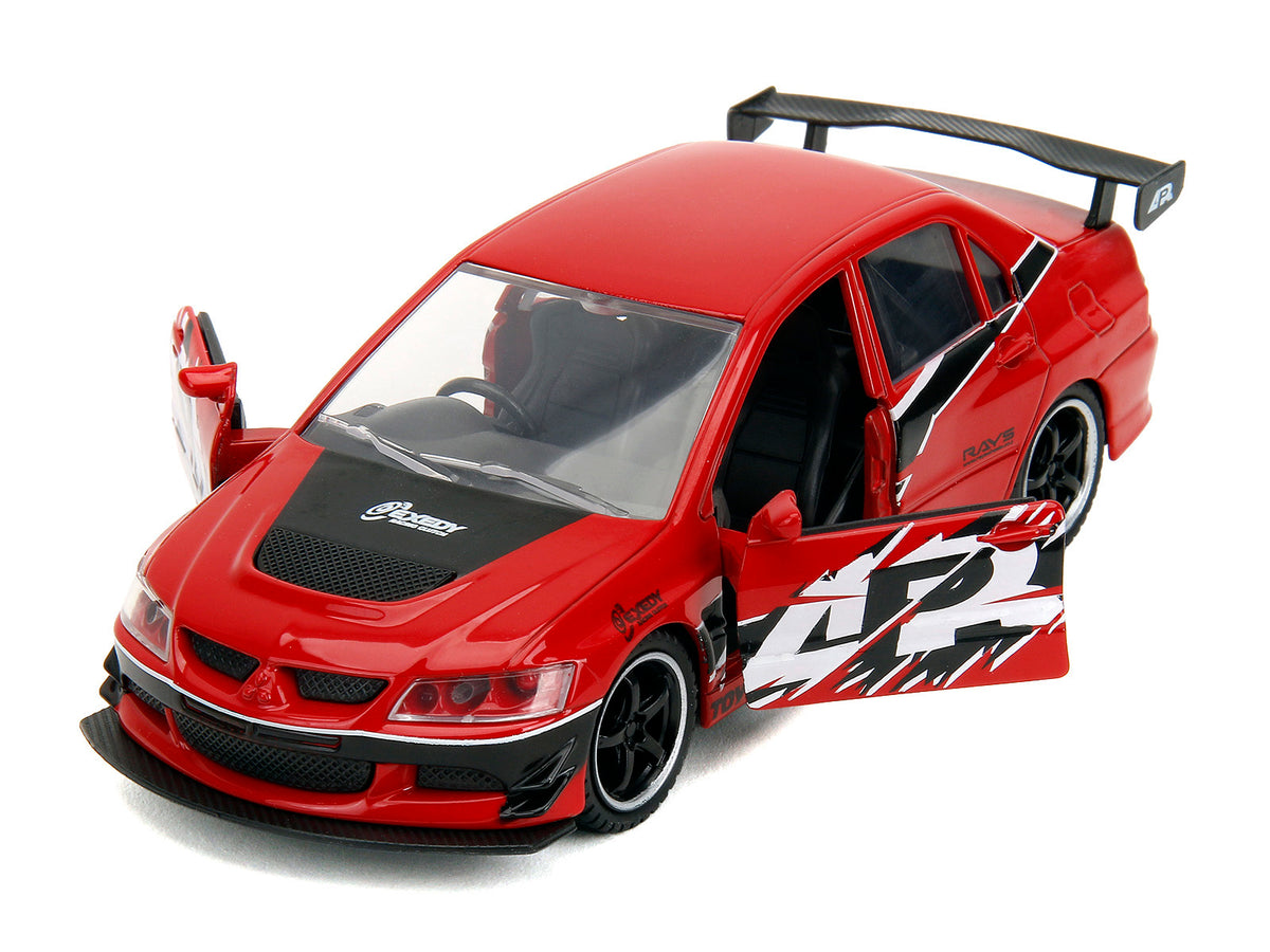 Mitsubishi Lancer Evolution IX Red with Graphics 'The Fast and the Furious: Tokyo Drift' (2006) Movie 'Fast & Furious' Series 1/32 Diecast Model Car by Jada