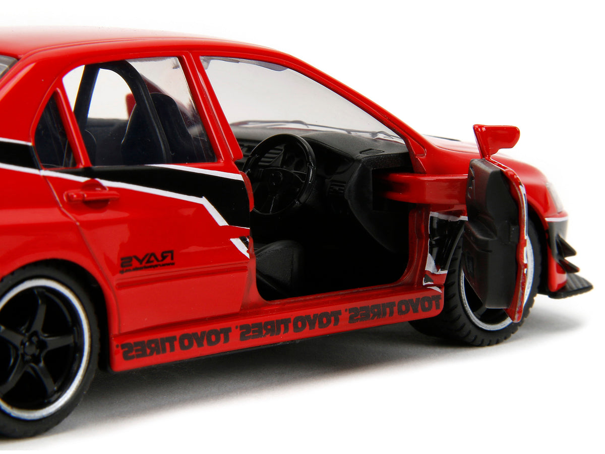 Mitsubishi Lancer Evolution IX Red with Graphics 'The Fast and the Furious: Tokyo Drift' (2006) Movie 'Fast & Furious' Series 1/32 Diecast Model Car by Jada