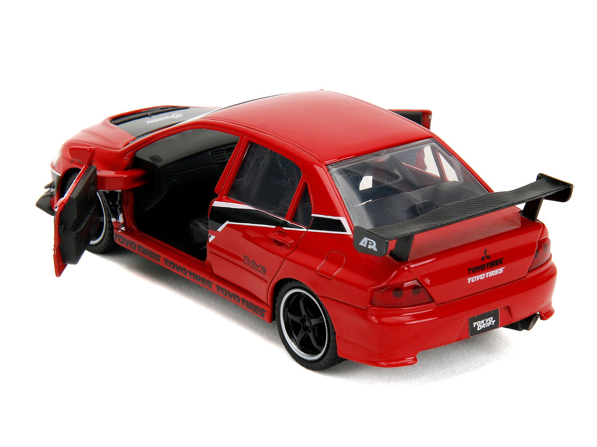 Mitsubishi Lancer Evolution IX Red with Graphics 'The Fast and the Furious: Tokyo Drift' (2006) Movie 'Fast & Furious' Series 1/32 Diecast Model Car by Jada