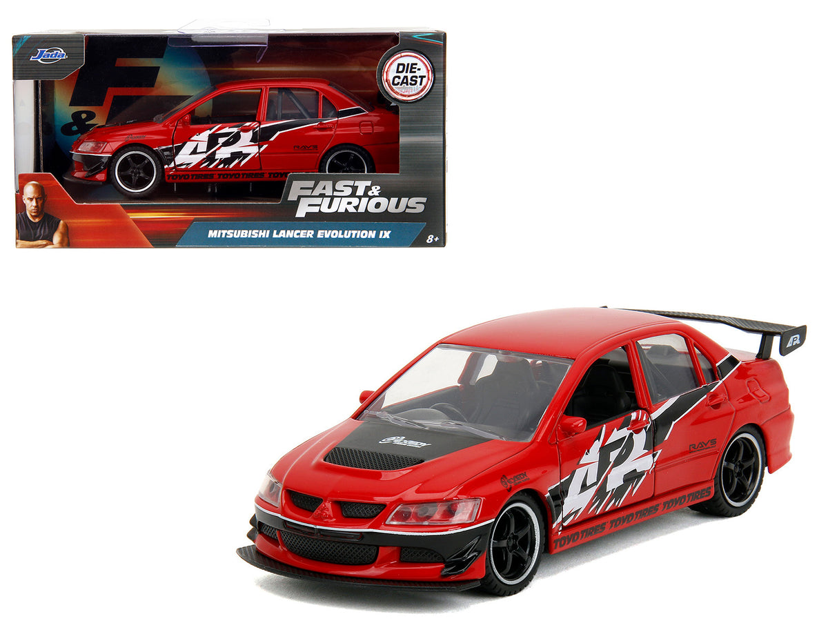 Mitsubishi Lancer Evolution IX Red with Graphics 'The Fast and the Furious: Tokyo Drift' (2006) Movie 'Fast & Furious' Series 1/32 Diecast Model Car by Jada