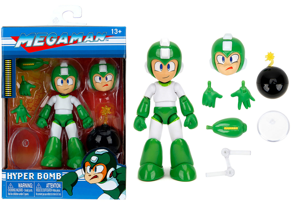 Hyper Bomb 4.5' Moveable Figure with Accessories and Alternate Head and Hands 'Mega Man' (1987) Video Game Model by Jada