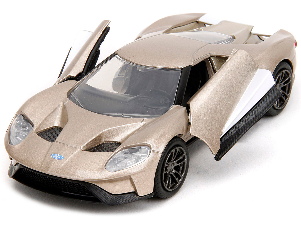 2017 Ford GT Gold Metallic with White Accents 'Pink Slips' Series 1/32 Diecast Model Car by Jada