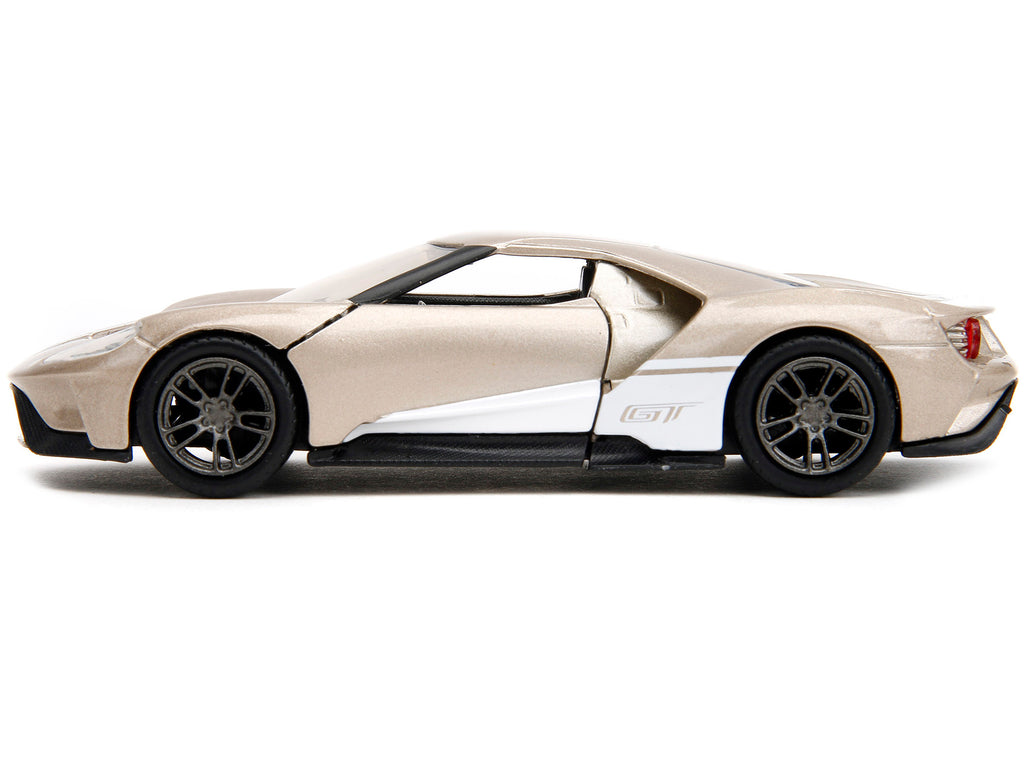 2017 Ford GT Gold Metallic with White Accents 'Pink Slips' Series 1/32 Diecast Model Car by Jada