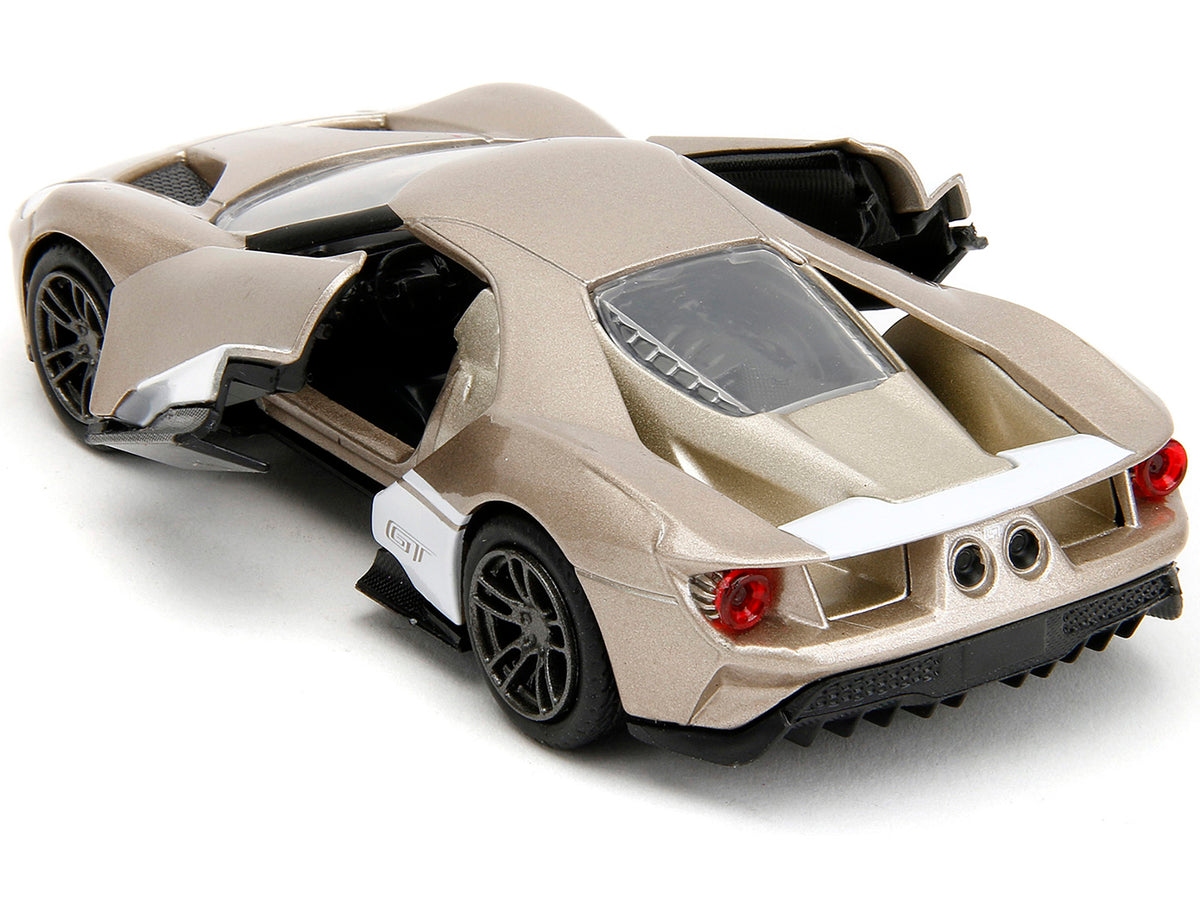 2017 Ford GT Gold Metallic with White Accents 'Pink Slips' Series 1/32 Diecast Model Car by Jada