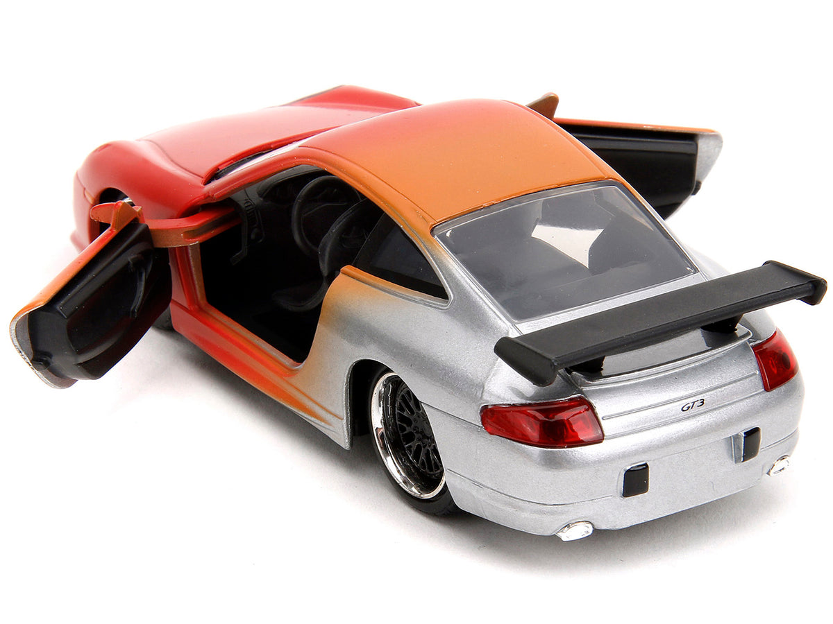 Porsche 911 GT3 RS Matt Orange and Silver Metallic 'Pink Slips' Series 1/32 Diecast Model Car by Jada