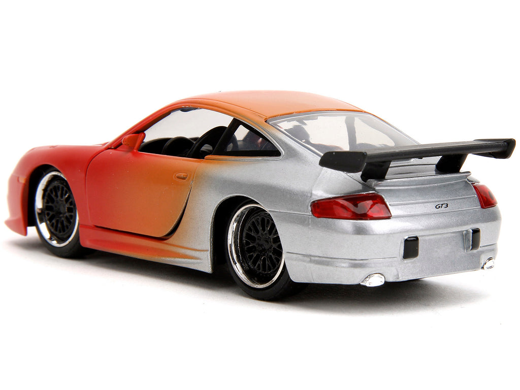 Porsche 911 GT3 RS Matt Orange and Silver Metallic 'Pink Slips' Series 1/32 Diecast Model Car by Jada