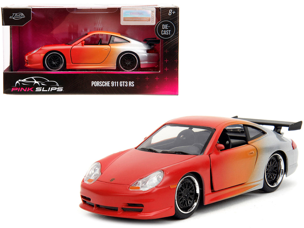 Porsche 911 GT3 RS Matt Orange and Silver Metallic 'Pink Slips' Series 1/32 Diecast Model Car by Jada