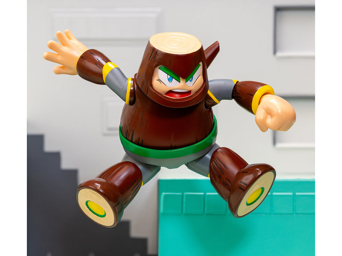 Wood Man 5' Moveable Figure (Deluxe Version) with Accessories and Alternate Head and Hands 'Mega Man' (1987) Video Game Model by Jada
