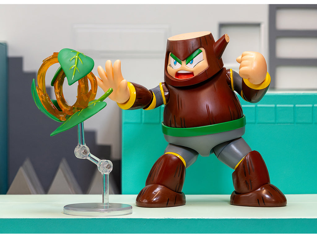 Wood Man 5' Moveable Figure (Deluxe Version) with Accessories and Alternate Head and Hands 'Mega Man' (1987) Video Game Model by Jada
