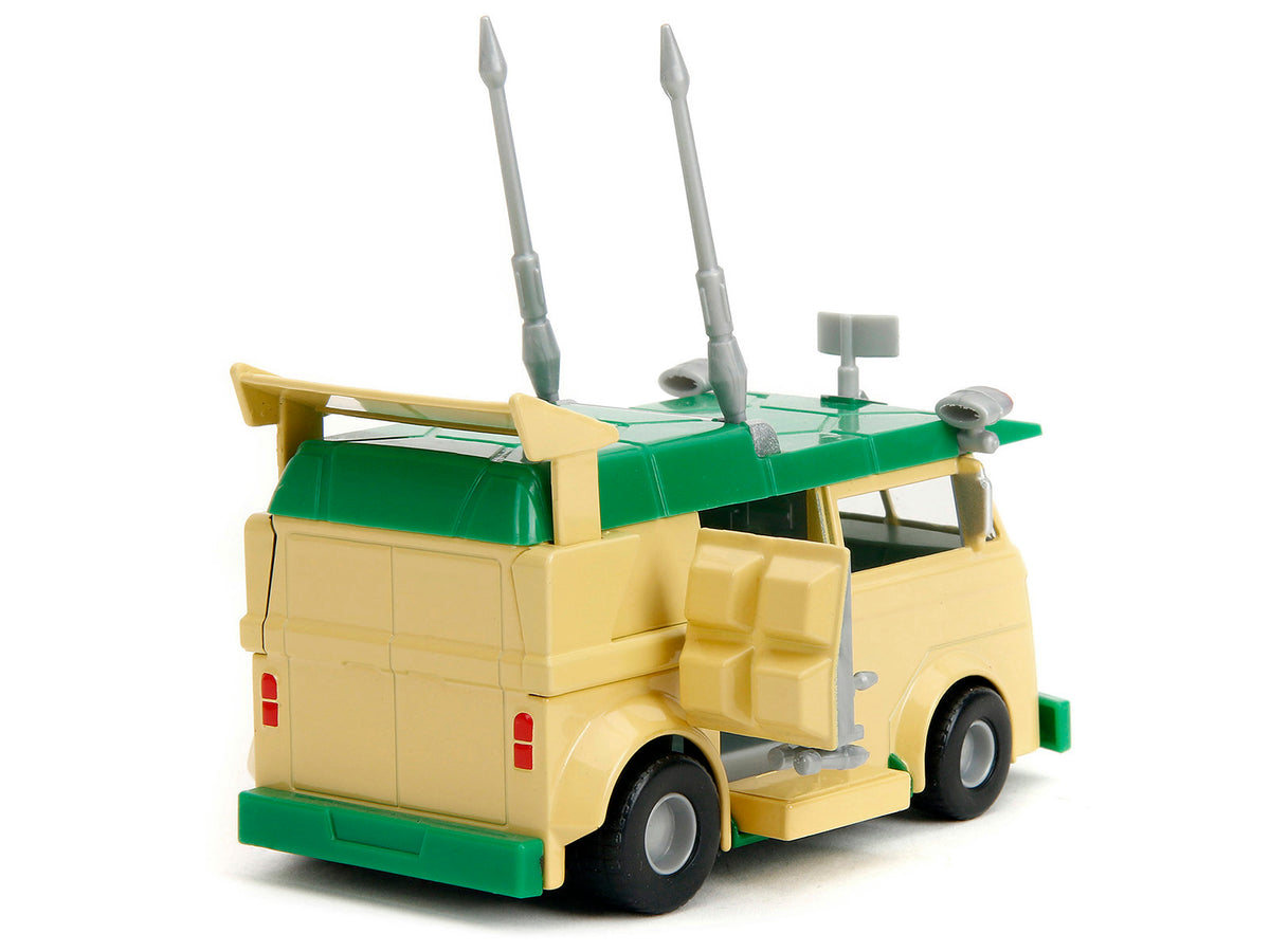 Party Wagon Green and Beige 'Teenage Mutant Ninja Turtles' 'Hollywood Rides' Series Diecast Model Car by Jada