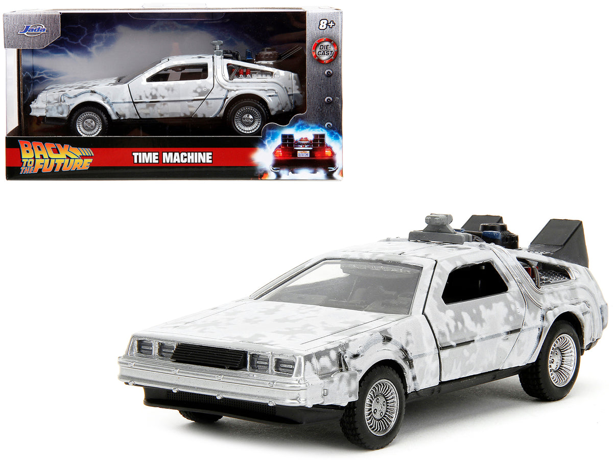 DMC DeLorean Time Machine Brushed Metal (Frost Version) 'Back to the Future' (1985) Movie 'Hollywood Rides' Series 1/32 Diecast Model Car by Jada