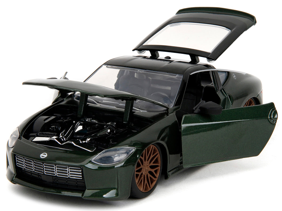 2023 Nissan Z Dark Green Metallic with Black Top 'Fast X' (2023) Movie 'Fast & Furious' Series 1/24 Diecast Model Car by Jada