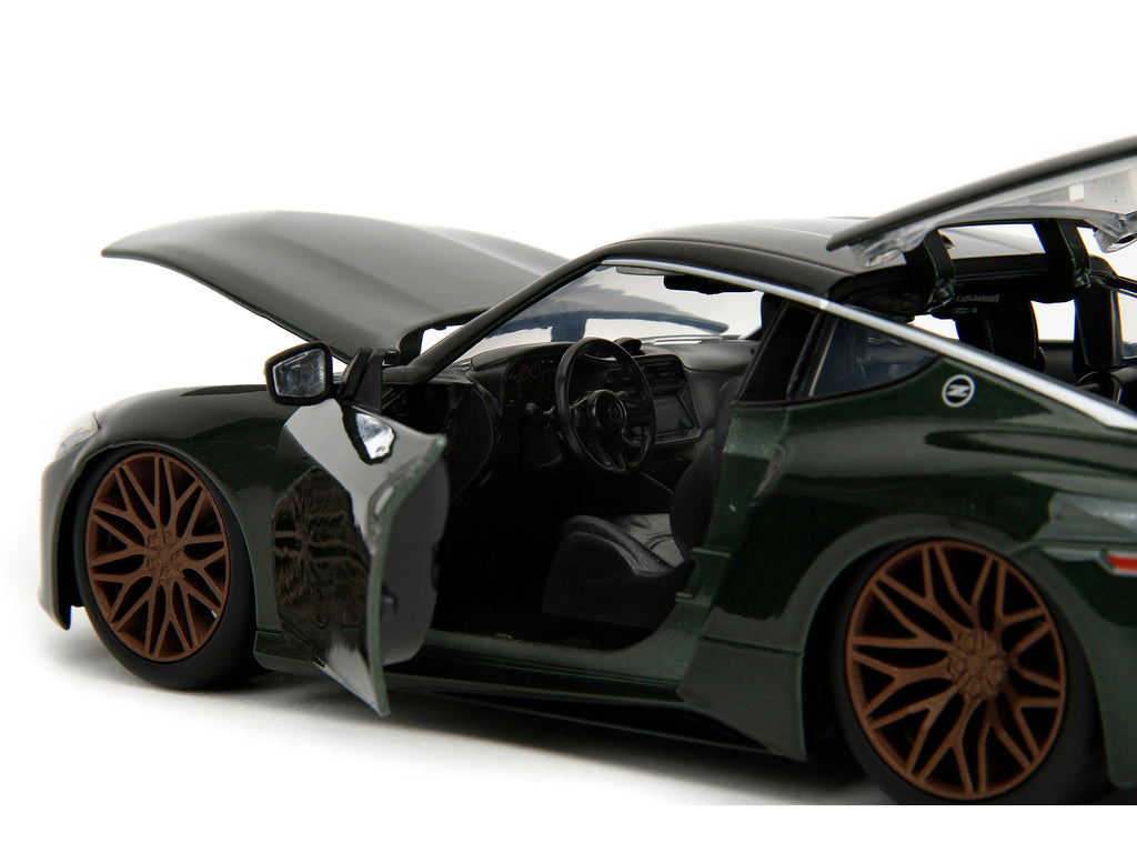 2023 Nissan Z Dark Green Metallic with Black Top 'Fast X' (2023) Movie 'Fast & Furious' Series 1/24 Diecast Model Car by Jada