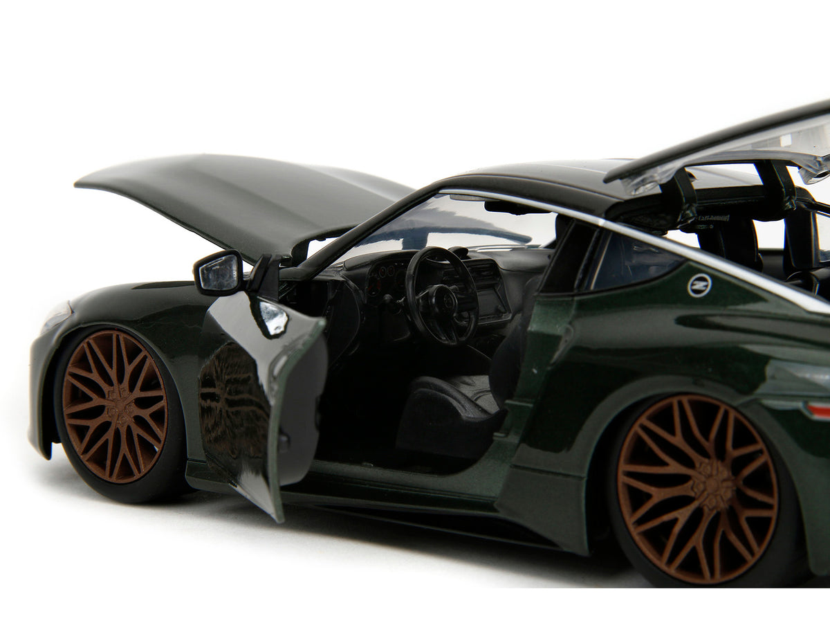 2023 Nissan Z Dark Green Metallic with Black Top 'Fast X' (2023) Movie 'Fast & Furious' Series 1/24 Diecast Model Car by Jada