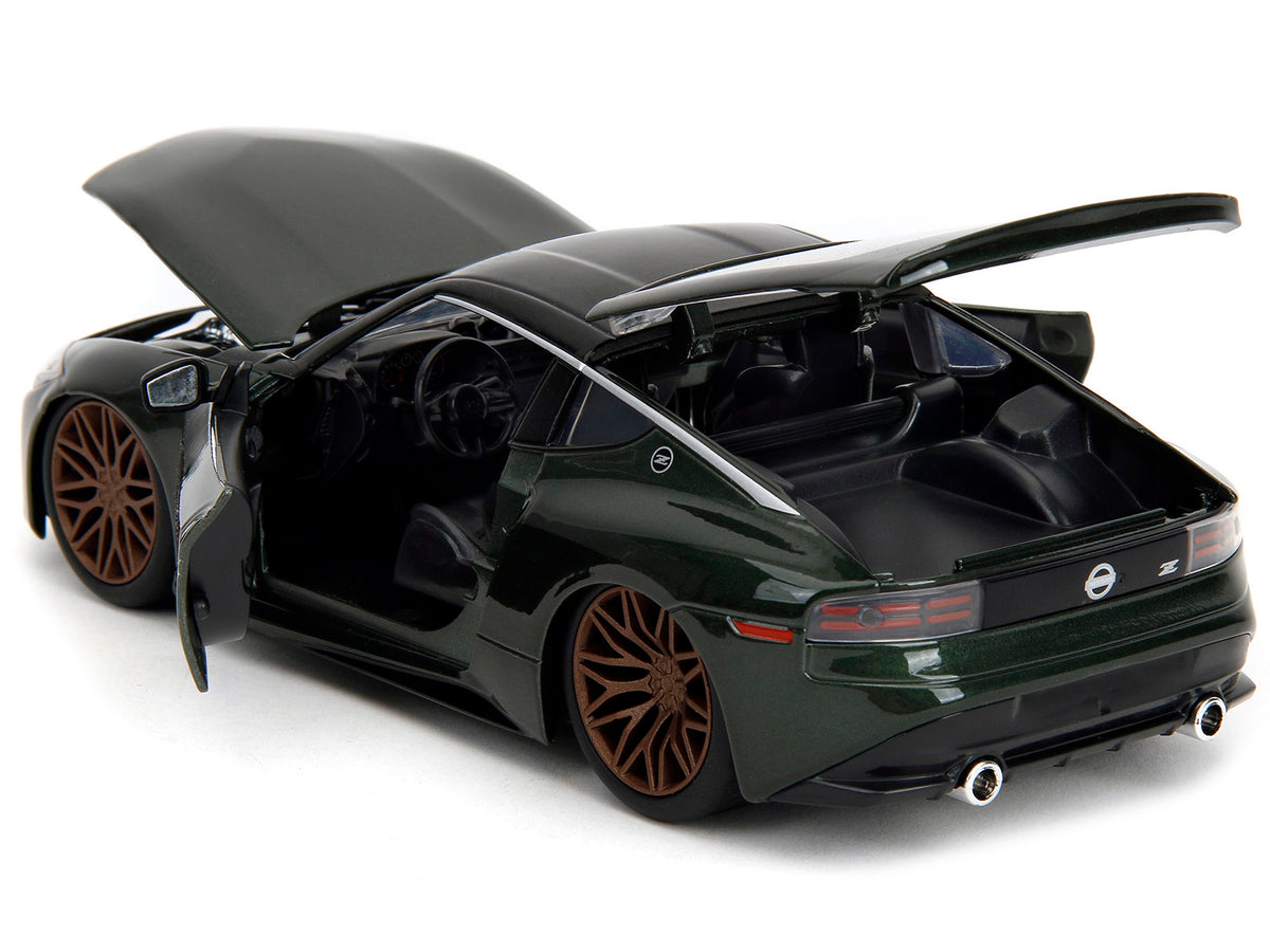 2023 Nissan Z Dark Green Metallic with Black Top 'Fast X' (2023) Movie 'Fast & Furious' Series 1/24 Diecast Model Car by Jada