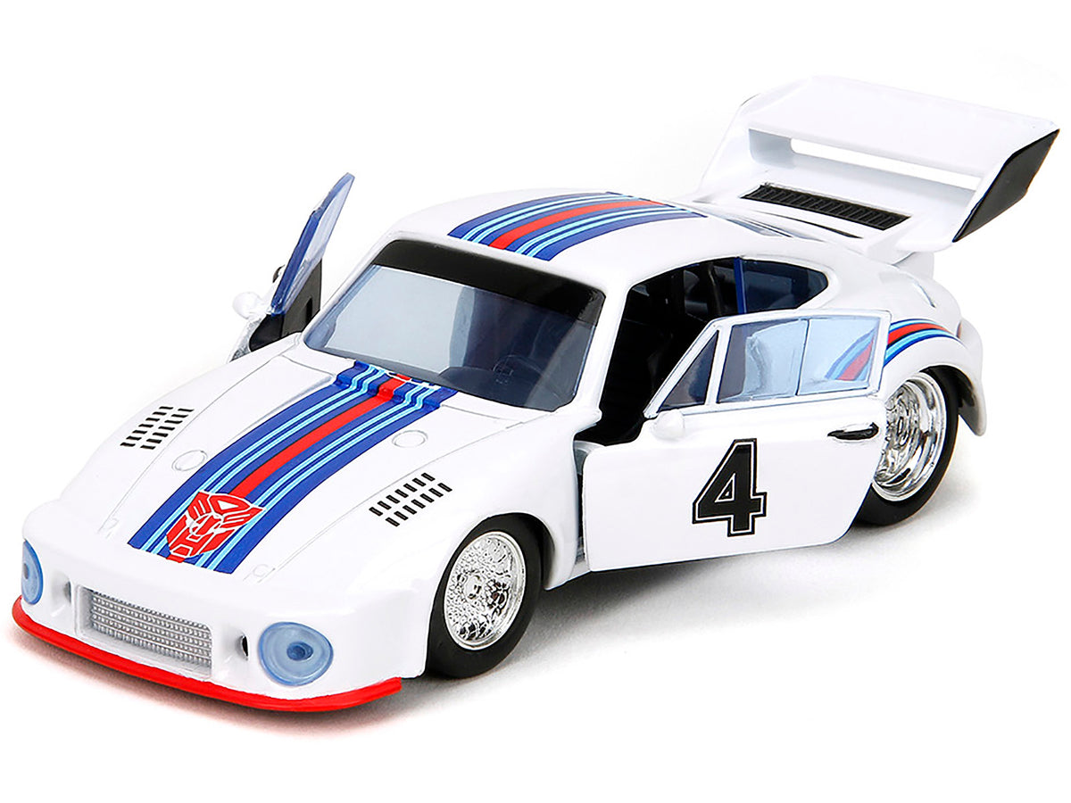 Porsche 935 Turbo #4 'Jazz' White with Blue and Red Stripes 'Transformers' 'Hollywood Rides' Series 1/32 Diecast Model Car by Jada