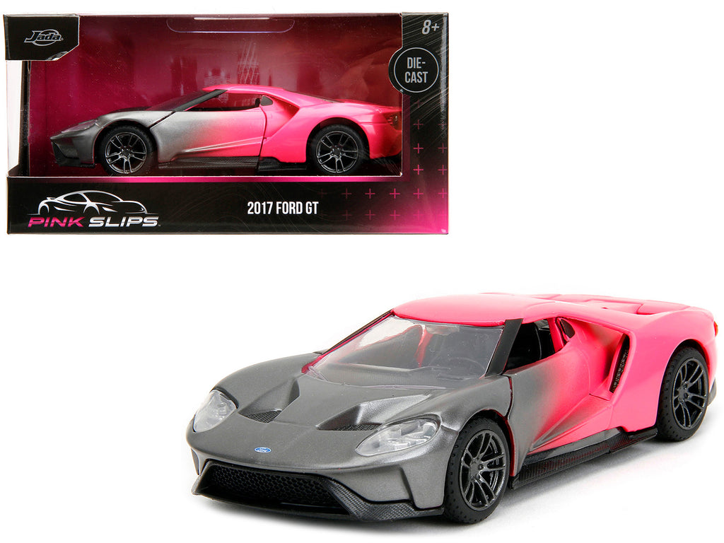 2017 Ford GT Gray Metallic and Pink Gradient 'Pink Slips' Series 1/32 Diecast Model Car by Jada