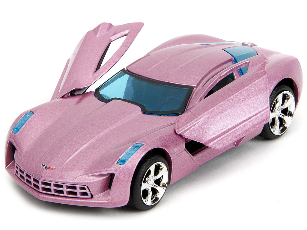 2009 Chevrolet Corvette Stingray Concept Pink Metallic with Blue Tinted Windows 'Pink Slips' Series 1/32 Diecast Model Car by Jada