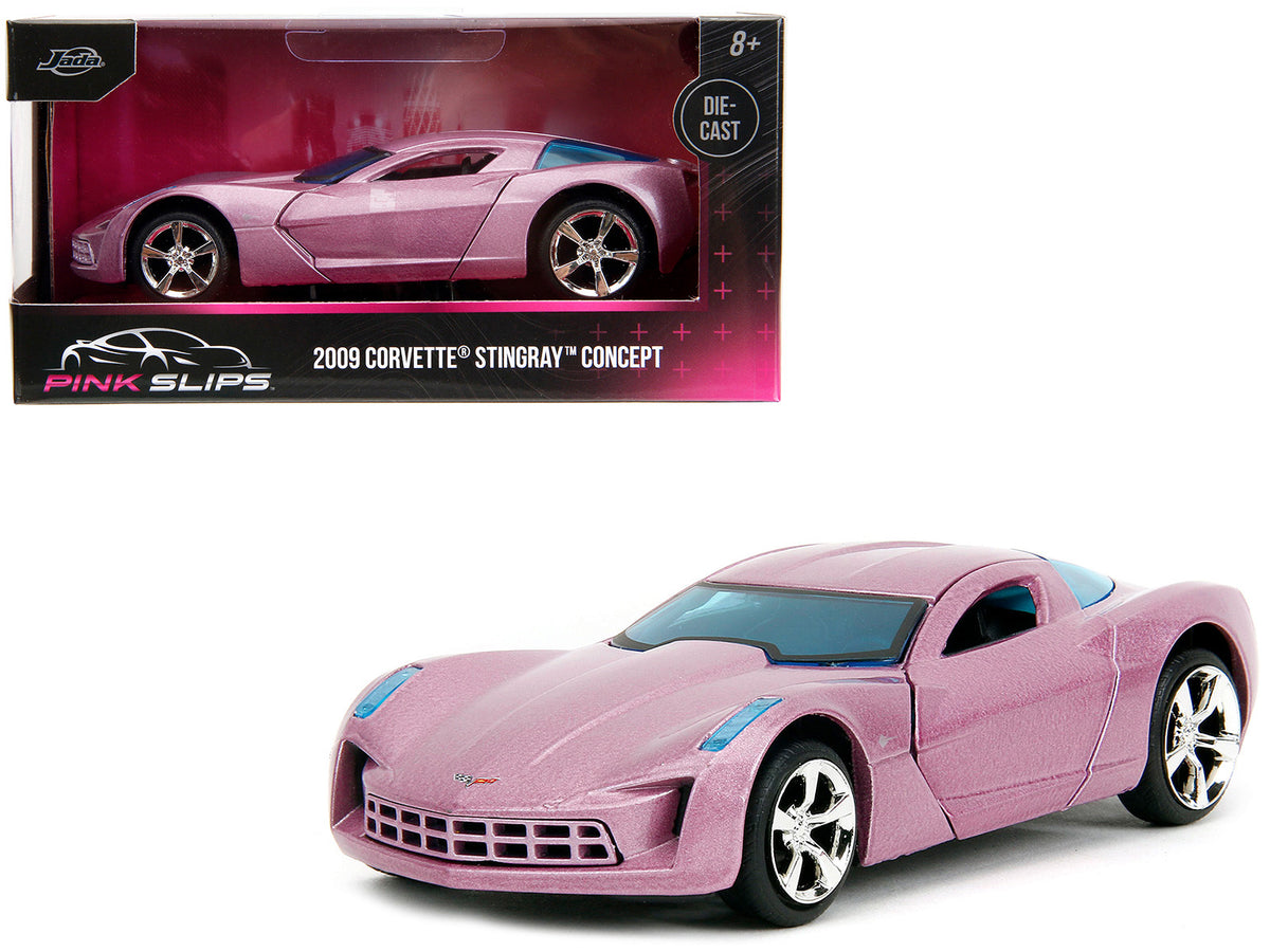 2009 Chevrolet Corvette Stingray Concept Pink Metallic with Blue Tinted Windows 'Pink Slips' Series 1/32 Diecast Model Car by Jada