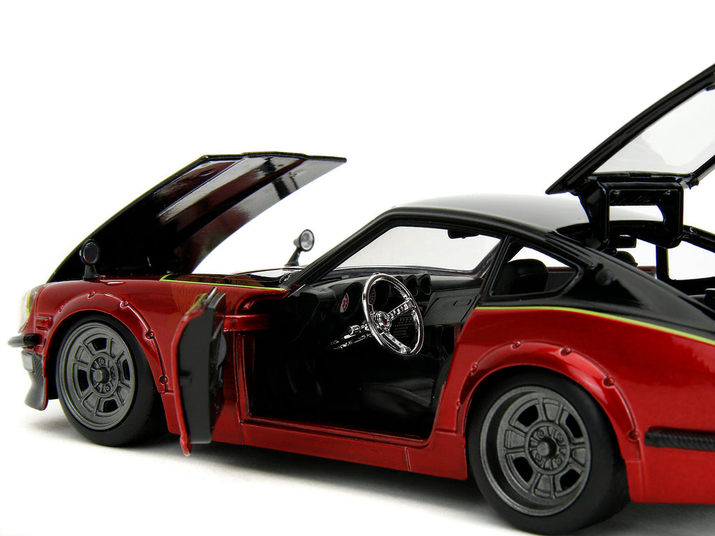 1972 Datsun 240Z Black and Red Metallic with Graphics 'Fast X' (2023) Movie 'Fast & Furious' Series 1/24 Diecast Model Car by Jada
