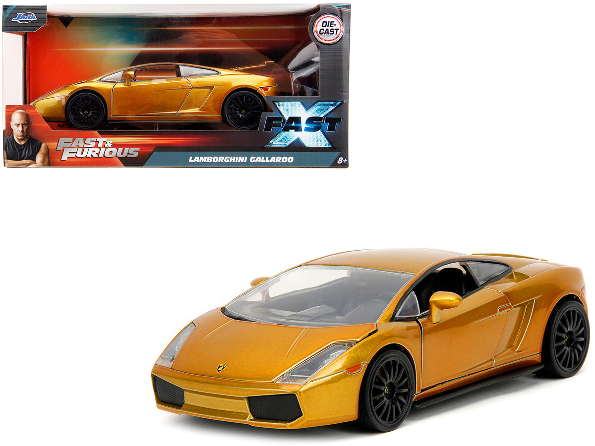 Lamborghini Gallardo Gold Metallic 'Fast X' (2023) Movie 'Fast & Furious' Series 1/24 Diecast Model Car by Jada