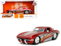 1963 Chevrolet Corvette Stingray Red Metallic with Silver Graphics 'Bigtime Muscle' Series 1/24 Diecast Model Car by Jada