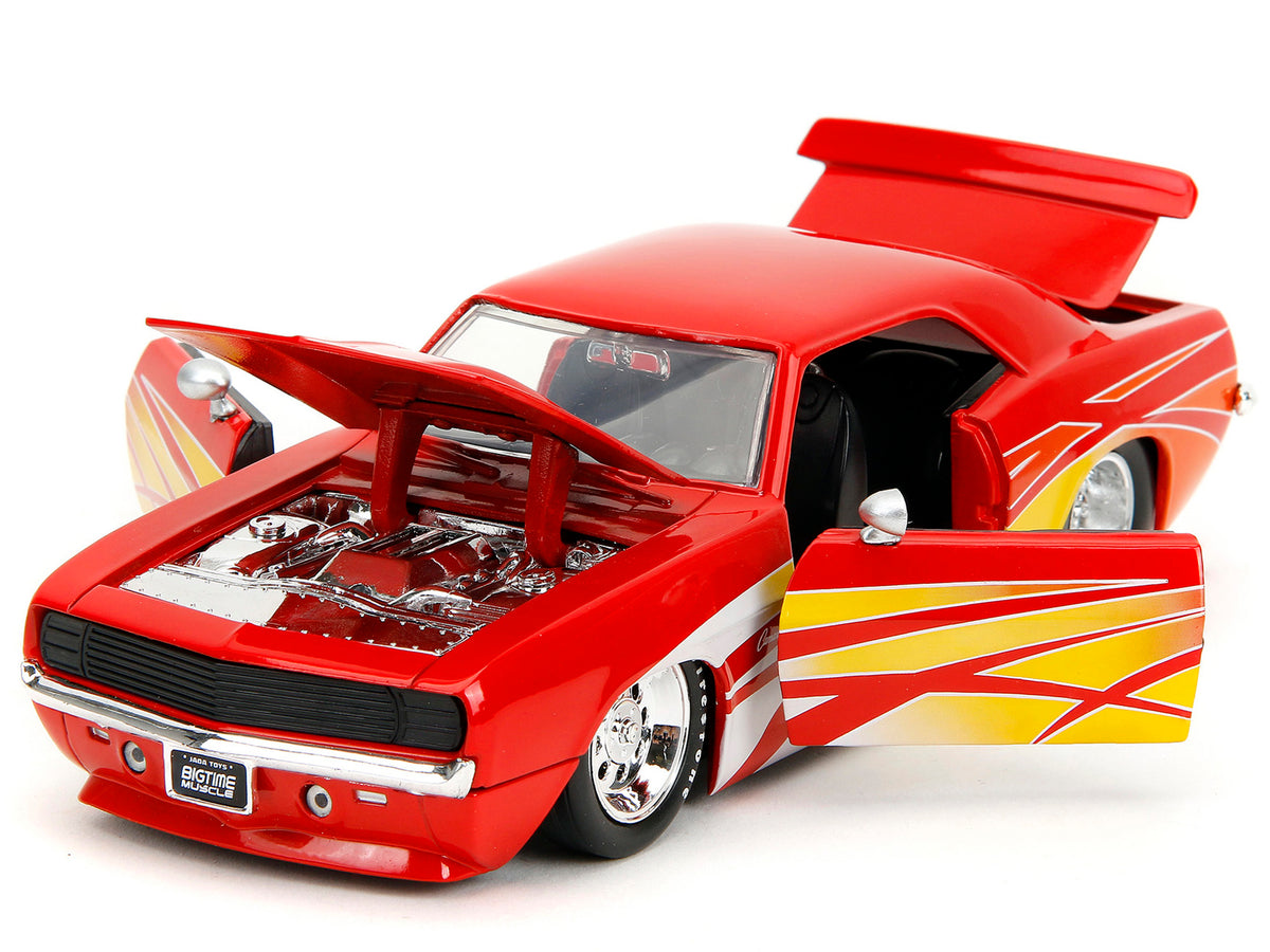 1969 Chevrolet Camaro Red with Graphics 'BigTime Muscle' Series 1/24 Diecast Model Car by Jada