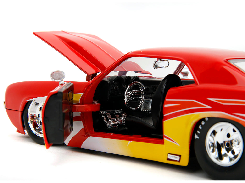 1969 Chevrolet Camaro Red with Graphics 'BigTime Muscle' Series 1/24 Diecast Model Car by Jada