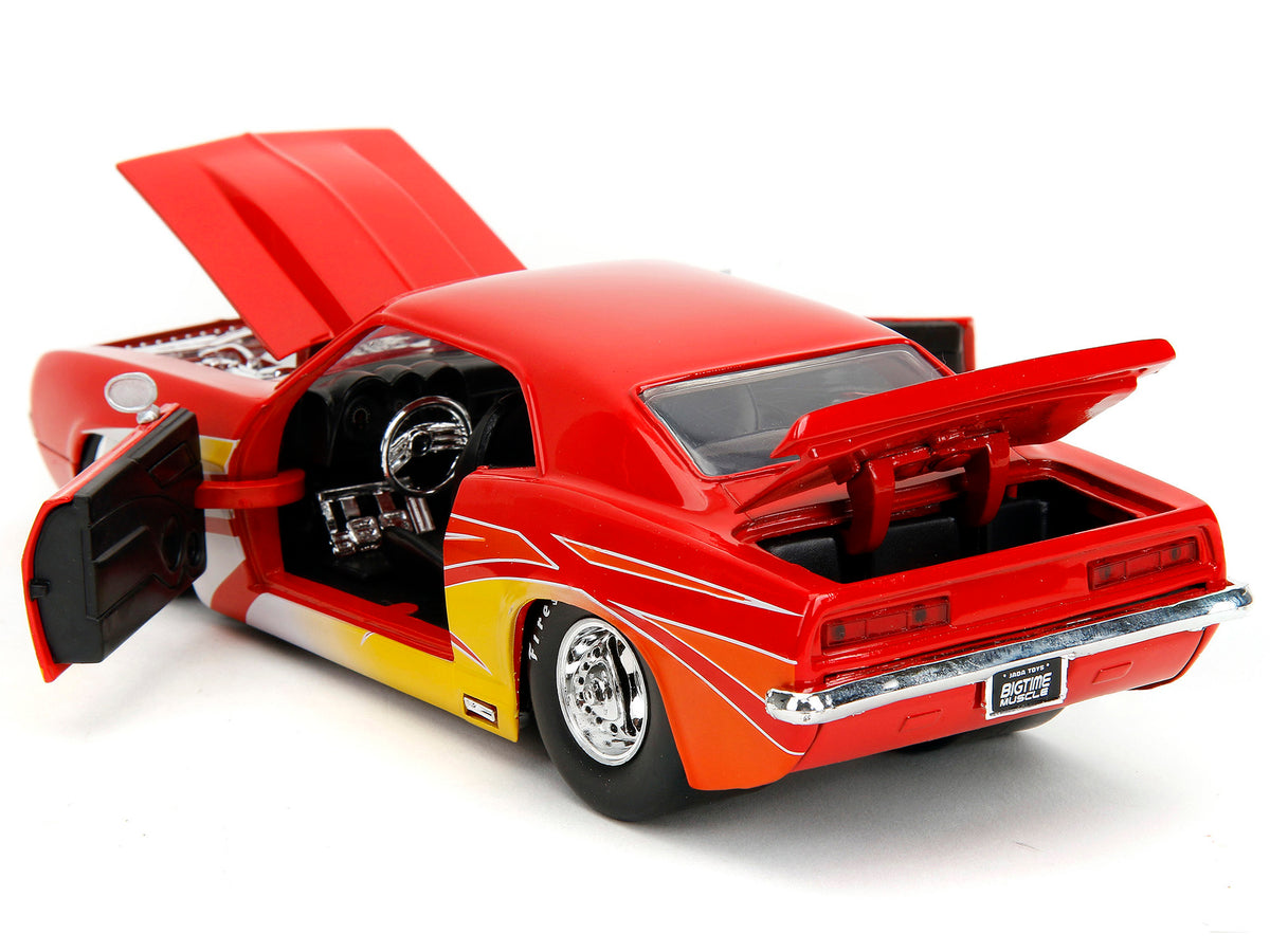 1969 Chevrolet Camaro Red with Graphics 'BigTime Muscle' Series 1/24 Diecast Model Car by Jada