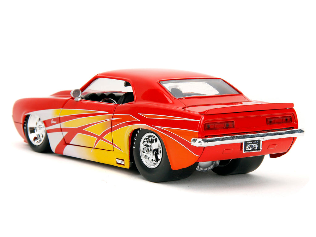 1969 Chevrolet Camaro Red with Graphics 'BigTime Muscle' Series 1/24 Diecast Model Car by Jada