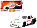 1989 Ford Mustang GT 'Texaco' White and Matt Black with Graphics 'Bigtime Muscle' Series 1/24 Diecast Model Car by Jada