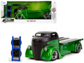 1947 Ford COE Flatbed Truck Green Metallic and Matt Black 'Toyo Tires' with Extra Wheels 'Just Trucks' Series 1/24 Diecast Model Car by Jada