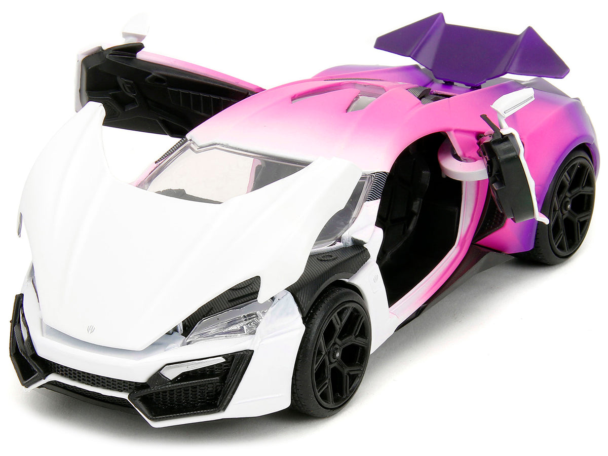 Lykan Hypersport White Pink and Purple Gradient 'Pink Slips' Series 1/24 Diecast Model Car by Jada
