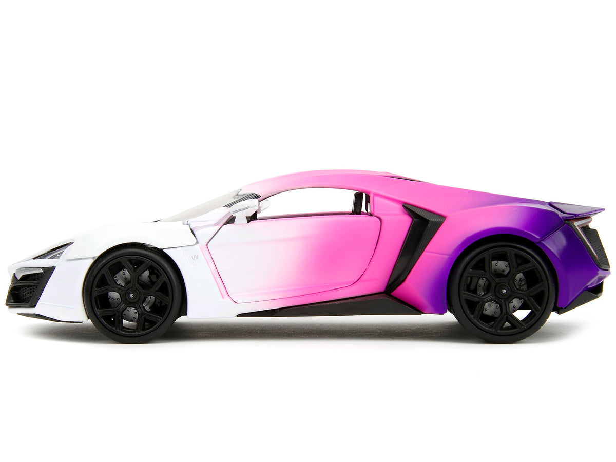 Lykan Hypersport White Pink and Purple Gradient 'Pink Slips' Series 1/24 Diecast Model Car by Jada