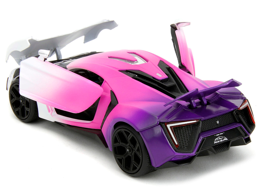 Lykan Hypersport White Pink and Purple Gradient 'Pink Slips' Series 1/24 Diecast Model Car by Jada