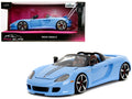 Porsche Carrera GT Convertible Blue with Black Stripes 'Pink Slips' Series 1/24 Diecast Model Car by Jada