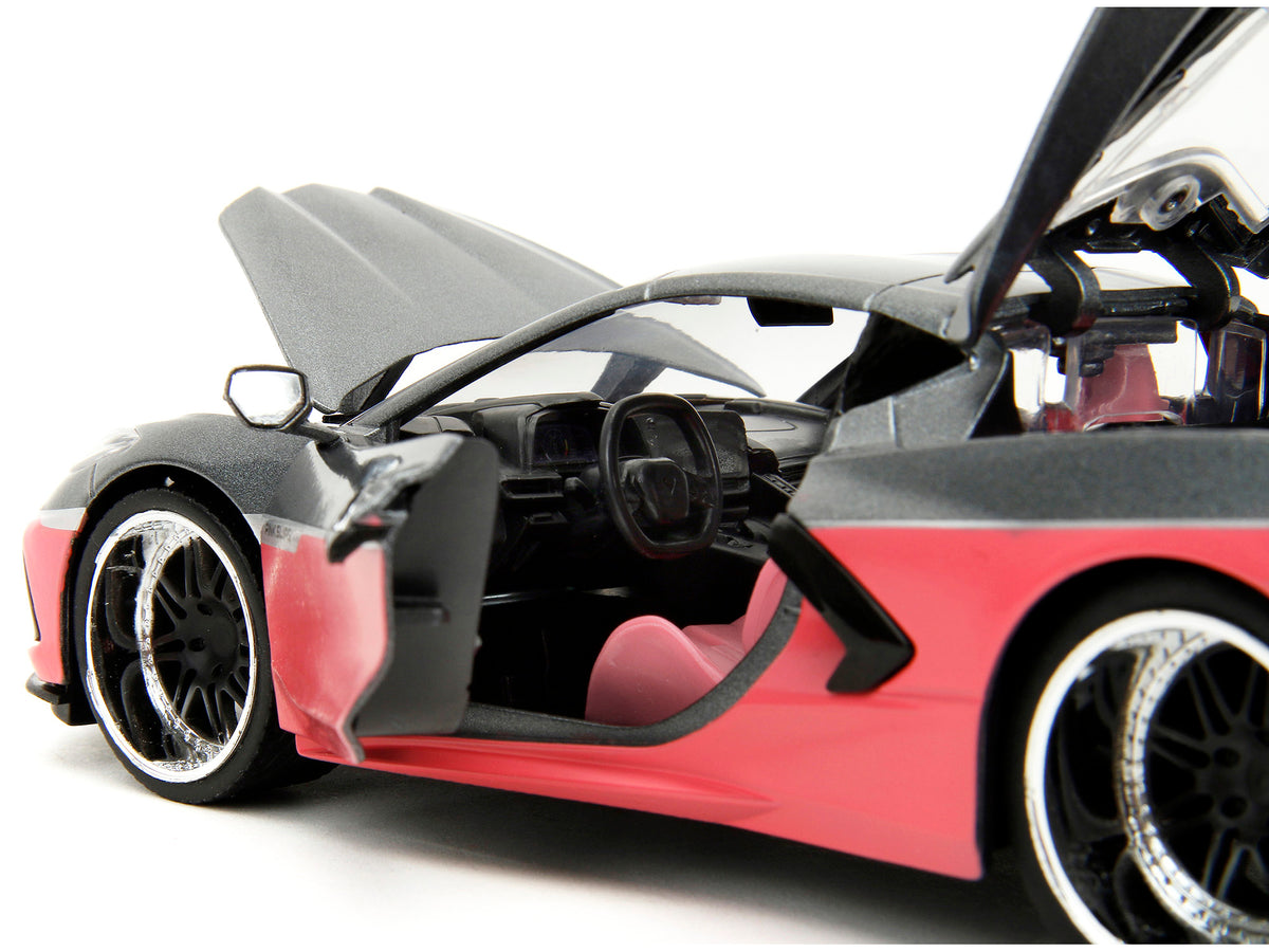 2020 Chevrolet Corvette Gray Metallic and Pink 'Pink Slips' Series 1/24 Diecast Model Car by Jada