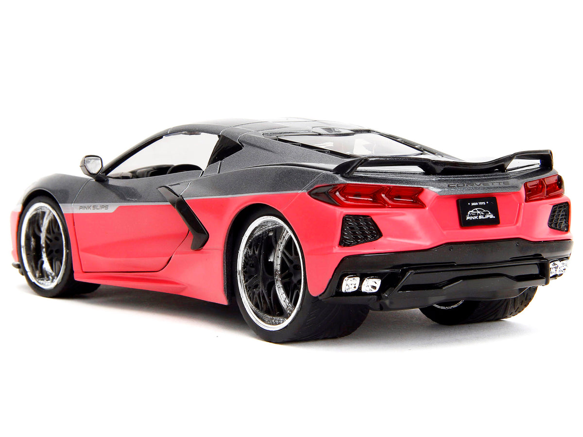2020 Chevrolet Corvette Gray Metallic and Pink 'Pink Slips' Series 1/24 Diecast Model Car by Jada