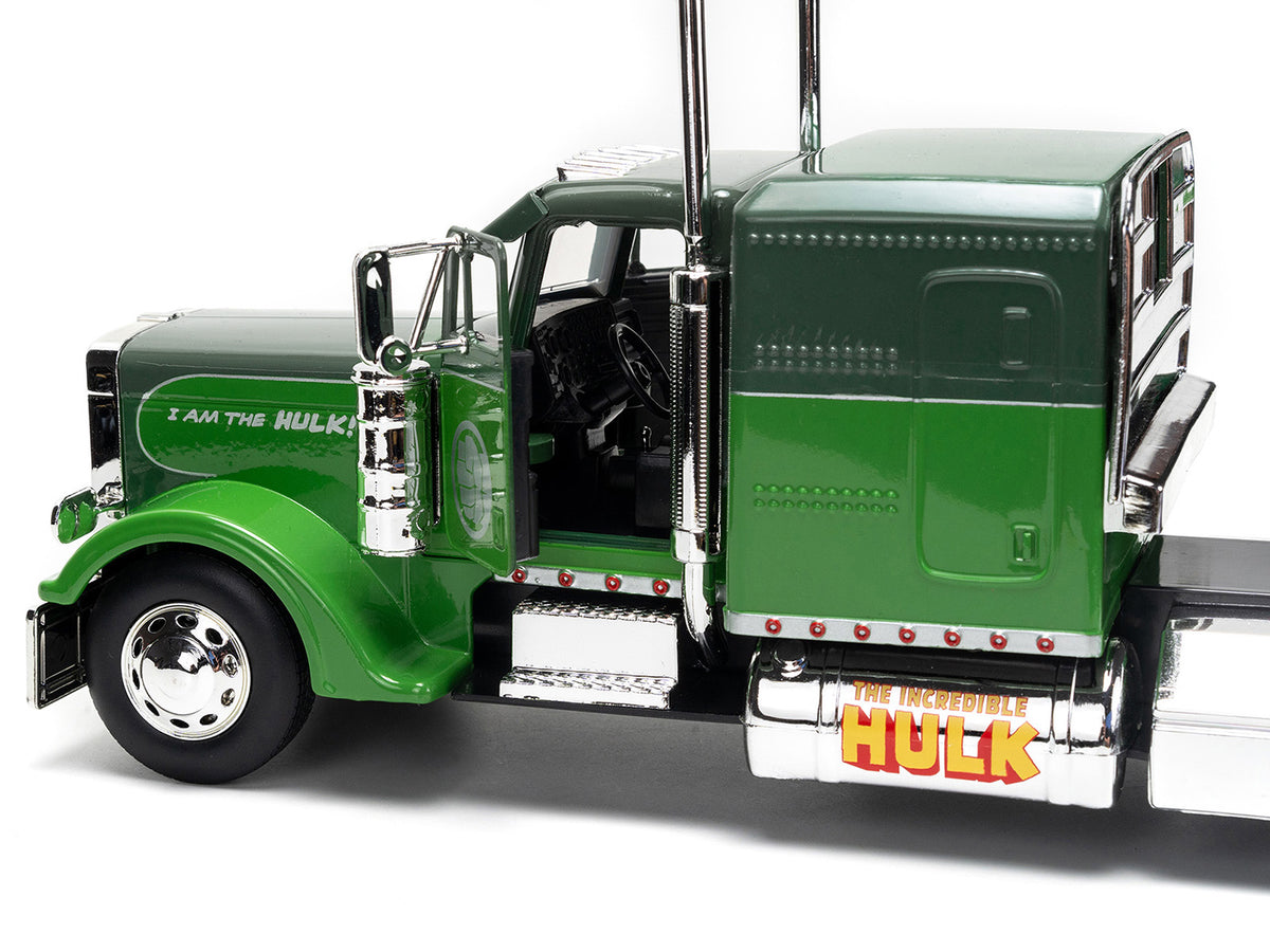 1992 Peterbilt 379 Truck Tractor Green Two-Tone and Purple 'The Incredible Hulk' 'Marvel Avengers' Series Diecast Model by Jada