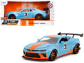 2016 Chevrolet Camaro Widebody #3 Light Blue with Orange Stripes 'Gulf Oil' 'Wide Body' Series 1/24 Diecast Model Car by Jada