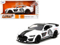 2020 Ford Mustang Shelby GT500 #65 White with Black Top and Stripes 'Ford Performance' 'Bigtime Muscle' Series 1/24 Diecast Model Car by Jada