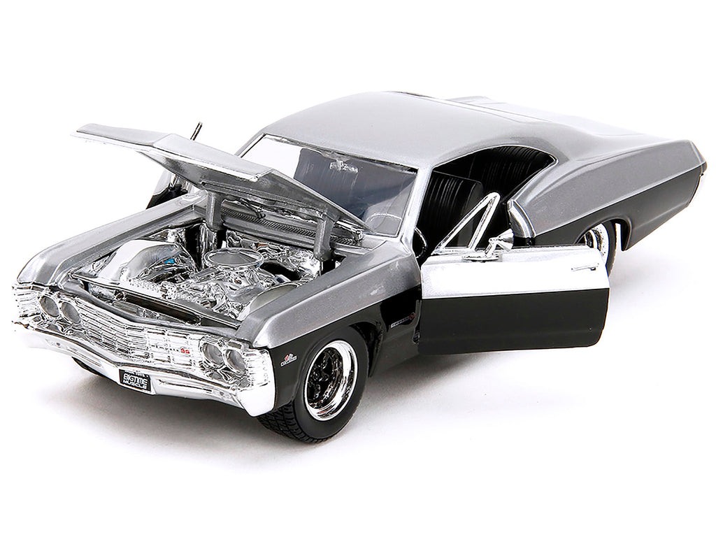 1967 Chevrolet Impala SS Silver Metallic and Black 'Bigtime Muscle' Series 1/24 Diecast Model Car by Jada