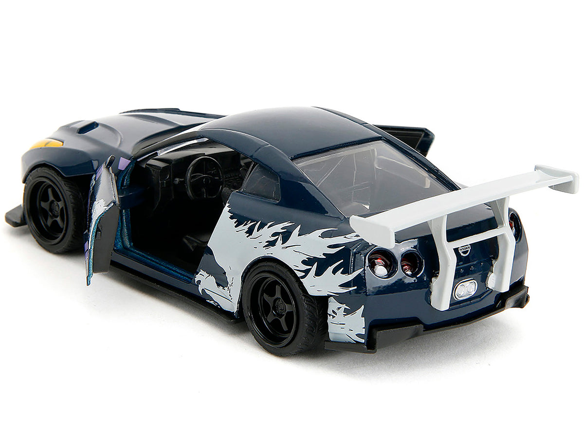 2009 Nissan GT-R (R35) Ben Sopra Dark Blue with Graphics 'Godzilla' 'Hollywood Rides' Series 1/32 Diecast Model Car by Jada